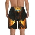 thumbnail image 3 of Yiaed Cool Black Eagle Print Men's Swim Trunks with Lining Quick Dry Sports Shorts Beach Shorts Boardshorts-Medium, 3 of 5