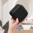 thumbnail image 4 of Travel Jewelry Box With Mirror, Portable Jewelry organizer Display Storage Box for Earrings Rings Necklaces, Jewelry ase for female Girls (Black), 4 of 7