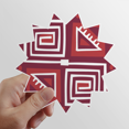 thumbnail image 1 of Vino tinto color Mexico totems antigua civilización dibujo Calcomanías solares de vinilo, 1 of 3