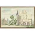 thumbnail image 3 of Aert Schouman 24x17 Black Modern Framed Museum Art Print Titled - The Castle and School in Wouw (1741), 3 of 5