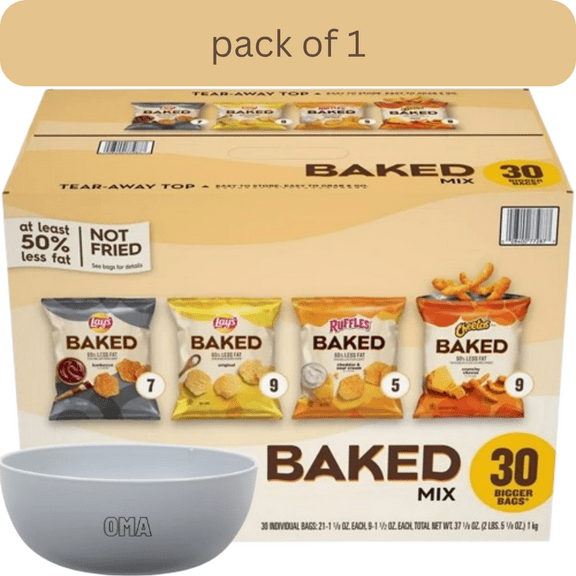 Frito-Lay Baked Mix Chips, Variety Pack, 30 ct with bowl by OMA