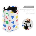 thumbnail image 3 of Yayeee Freestanding Laundry Hamper with Handle Collapsible Large Storage Basket for Clothes, Blue Retro Triangles, 3 of 7