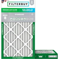Filterbuy 12x24x2 MERV 8 Dust Defense, Pleated HVAC AC Furnace Air Filters (2-Pack)