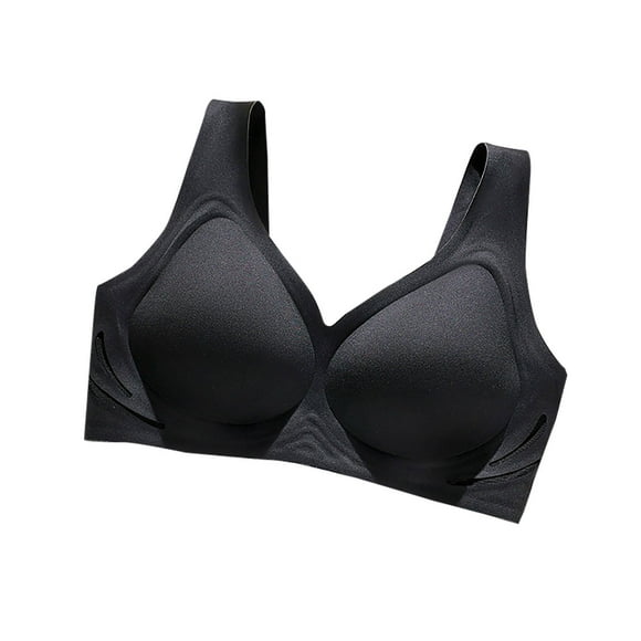 FcBaudy Bras for Women Everyday Bras Fashion Women Solid Color Water Droplet Cup Wireless Semi Fixed Cup Jelly Glue Soft Support Gathering Daily Bra Women Nylon Bra