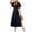 Dark Navy, variant on Women's Side Slit Surplice Flutter Sleeve Midi Dress 95% Polyester 5% Spandex Opaque Body Not Lined Care Wash Cold