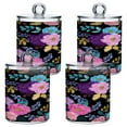 thumbnail image 7 of 4 Pack Bathroom Canisters Transparent Storage Jar for Cotton Ball, Swab, Floss Vibrant and Colorful Floral, 7 of 7