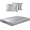 thumbnail image 4 of Luxury Satin Silk Deep Pocket Fitted Bed Sheet Mattress Cover Pillowcase Bedding, 4 of 13