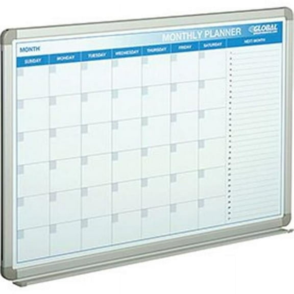Magnetic Dry Erase Calendar Board - Steel Surface - 36 x 24 in.