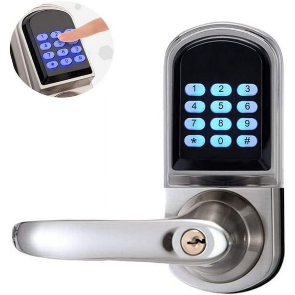 Aiqidi Smart Electronic Password Entry Door Lock Mechanical Backlit Keypad Digital Code Combination Lock (Left Handle)