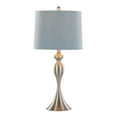 thumbnail image 3 of Noaman Ashland 27" Contemporary Metal Table Lamp Set of 2, Brushed Nickel with Light Blue Linen Shade, 3-Way Rotary Switch, Requires 100W Bulbs (Not Included), 3 of 5