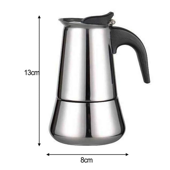 Stovetop Espresso Coffee Maker Premium Stainless Steel Moka Pot with 2/4/6/9 Cup Options for Gas Stoves