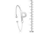 thumbnail image 3 of SuperJeweler P Initial Bangle Bracelet In Silver For Women, 3 of 3