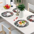 thumbnail image 6 of Ryvnso Cute Penguins Wreath Round Plate Mats Dining Table Placemat Set of 4 for Holiday Decoration, 6 of 7