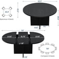 thumbnail image 2 of 43.3"-59" Extendable Dining Table for 4-8, Round to Oval Kitchen Table with Hidden Storage & Sturdy Cross Base, Modern Dinner Table for Dining Room Living Room, Removable Leaves, Black, 2 of 9