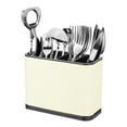 thumbnail image 1 of Kitchen Utensil Holder, Stainless Steel Square Cooking Holders for Fork, Beige, 1 of 6