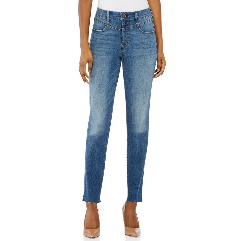 Scoop - Scoop Women’s Hi-Rise V-Yoke Ankle Slim Jeans - Walmart.com ...