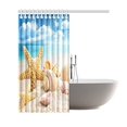 thumbnail image 2 of BPBOP Tropical Island Sandy Beach Shower Curtain,Seashell Starfish Blue Sky Polyester Fabric Shower Curtain Bathroom Sets 66x72 Inches, 2 of 3