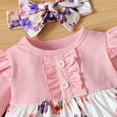 thumbnail image 3 of Akiihool Outfits Sets for Girls 2 Piece Girl's 2 Piece Outfits Long Sleeve Ruffle Tops Floral Pants Outfit Set (Pink,12-18 Months), 3 of 5