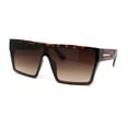 thumbnail image 2 of Womens Oversize Flat Top Shield Rectangle Hard Diva Sunglasses Tortoise - Brown, 2 of 4