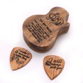 thumbnail image 2 of EeaseCA 1 Ensemble/3 Pcs Boîte de Rangement en Forme de Guitare Accessoires de Ramassage de Guitare en Bois (Boîte et 2 Pcs Style Logo), 2 of 7