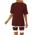 thumbnail image 5 of Kaemgyyd Women Plus Size 2 Piece Outfits Casual Loose Short Sleeve V Neck Tunic Tops and Star Biker Shorts Sets Tracksuits, 5 of 5