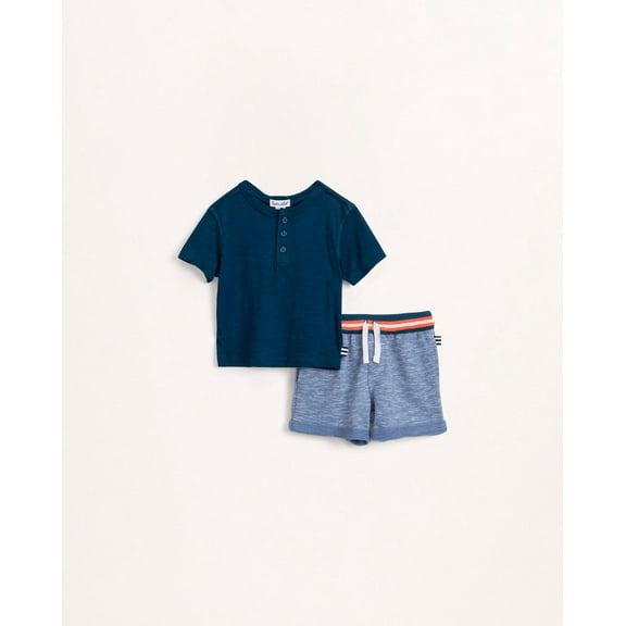 Splendid Baby Boy Henley and Ribbed Short Set - 2 Pieces - Size: 3 - 6 Months