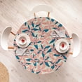thumbnail image 4 of Ambesonne Garden Scene Fitted Round Tablecloth, Boho Simple Flowers, 56"- 60" Diameter, Coral Sea Blue Peach, 4 of 5
