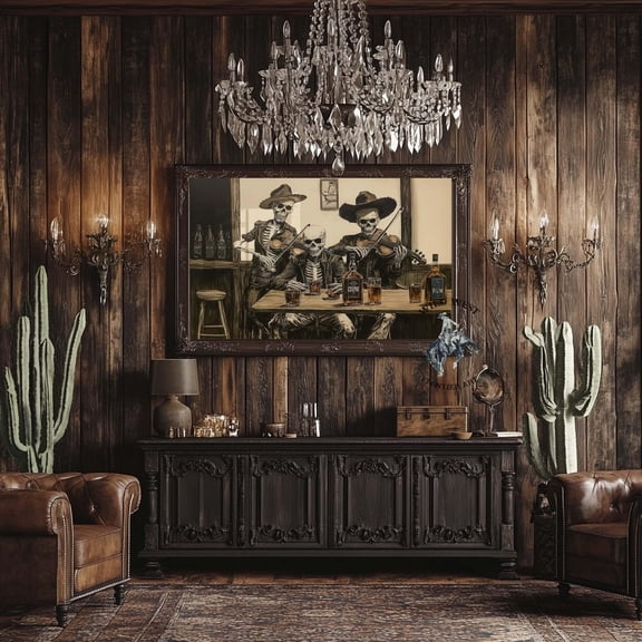 Cowboy S Poster, Western Gothic Bar Art Home Decor UNFRAMED Poster, Wall Art for Decor, Present, 8x12