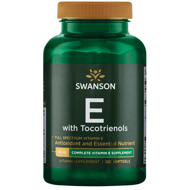 Swanson Vitamin E with Tocotrienols Full Spectrum 120 Softgels.