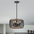 thumbnail image 4 of Warehouse of Tiffany Agustin Matte Black 4-Light Metal Geometric Drum Shade Chandelier, 4 of 6