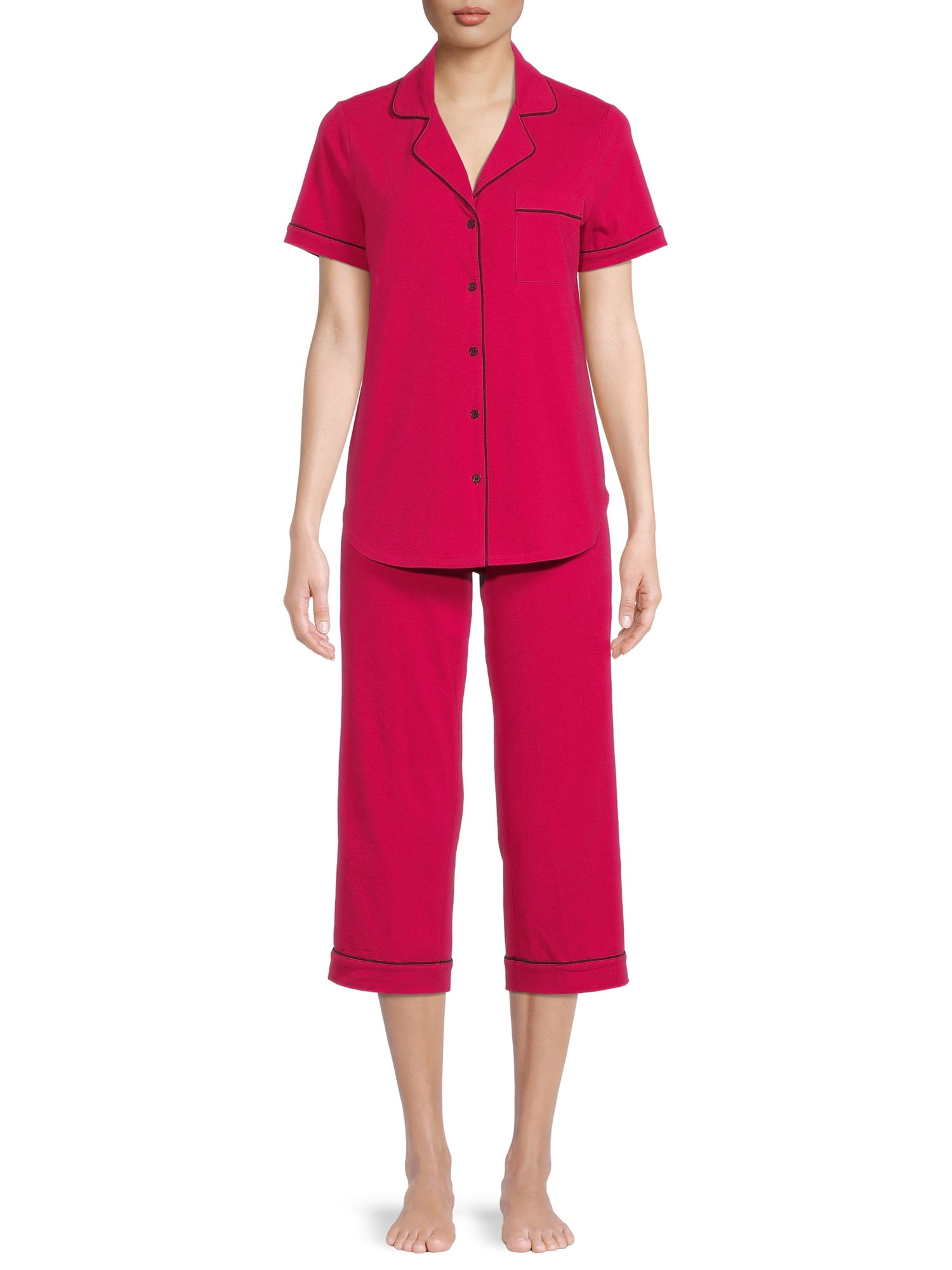 Women Ladies Short Pyjamas Pjs Nightwear short sleeve Jersey Cotton 8-22