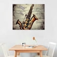 thumbnail image 3 of Nawypu   Music Canvas Wall Art Vintage&nbsp;Piano&nbsp;Guitar&nbsp;Drum&nbsp;Set&nbsp;Saxophone Pictures Stretched Canvas Framed Art Abstract Music Notes Posters Artwork&nbsp;for Modern, 3 of 5