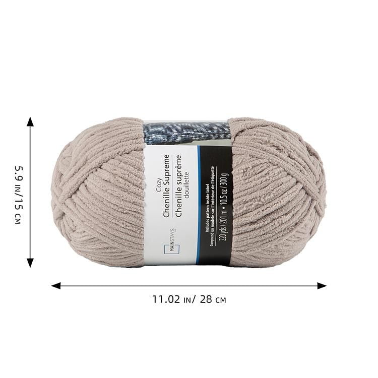 Fil chenille de gris chaud confortable de MAINSTAYS Fil 100% polyester