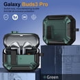 thumbnail image 2 of Dteck for Samsung Galaxy Buds 3 Case / Buds 3 Pro Case with Secure Lock, Military Hard Shell Protective Cover with Keychain for Galaxy Buds 3 / 3 Pro,Green, 2 of 8