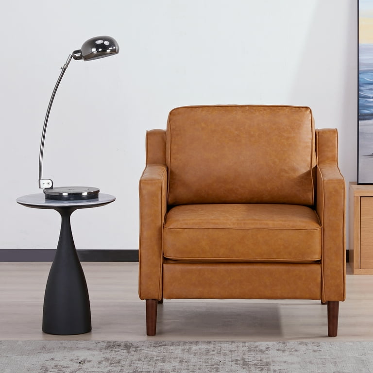 A&D Home Sedona Camel Faux Leather Modern Accent Chair A&D Home Sedona Camel Faux Leather Modern Accent Chair