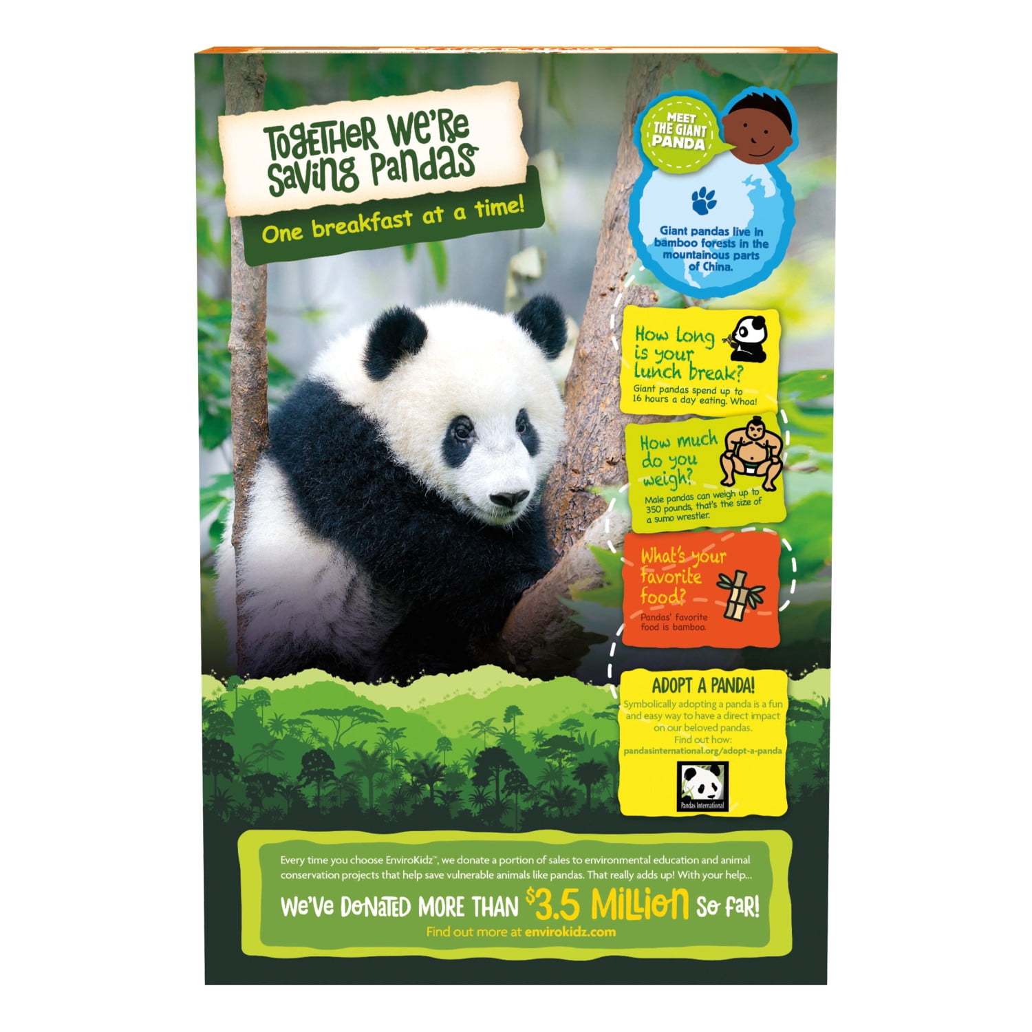 EnviroKidz Organic Panda Puffs Breakfast Cereal, 25.6oz Box (pack of 4)