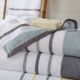 thumbnail image 7 of Great Bay Home Cotton Decorative Stripe Quick-Dry Towel Set  (6 Piece Set, Lavender / Grey), 7 of 7