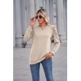 thumbnail image 2 of Womens Sweatshirt Crew Neck Puff Sleeve Pullover Sweaters Winter Clothes Trendy Flowy, 2 of 5
