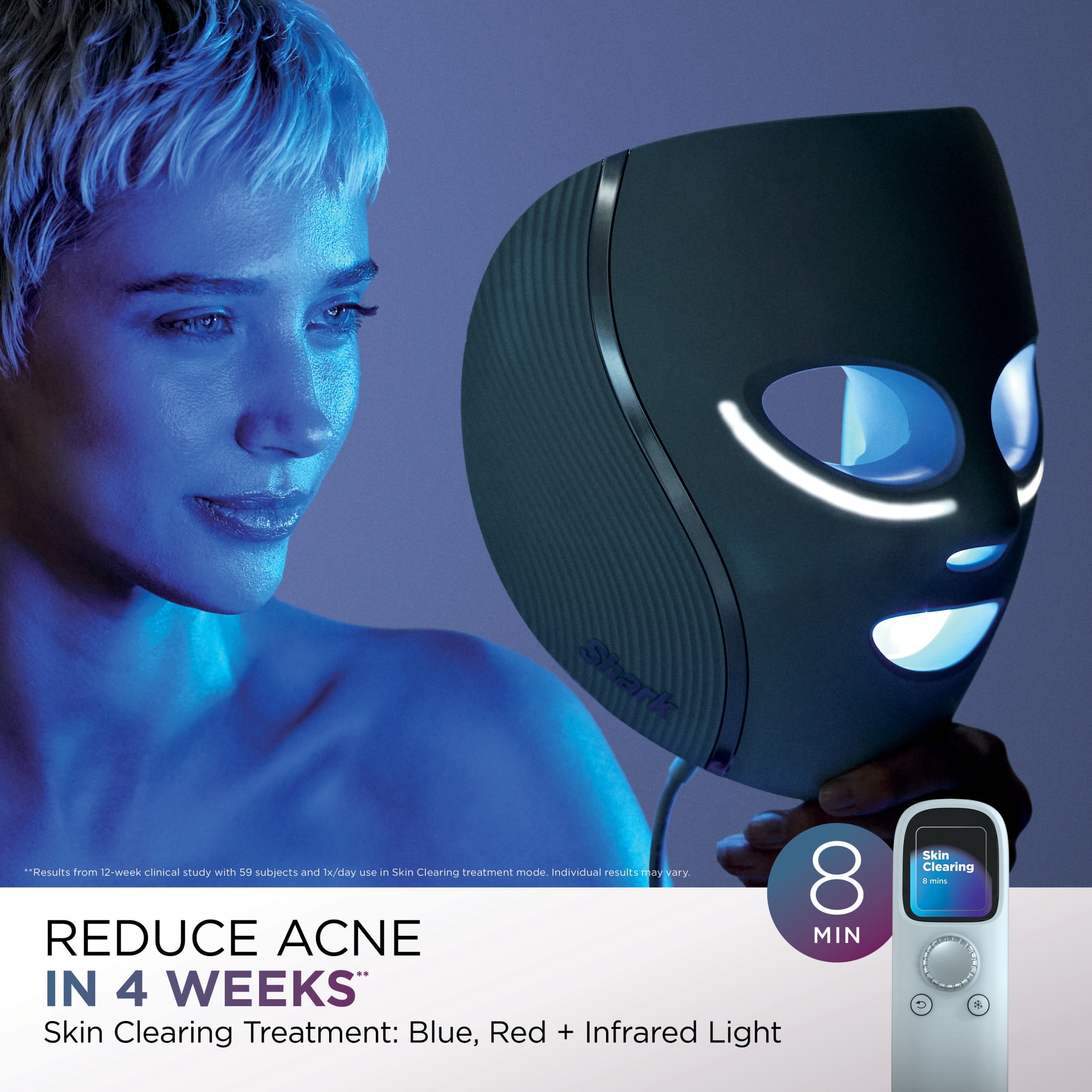 Shark CryoGlow Under- Eye Cooling + LED Anti-Aging & Skin Clearing Face Mask , FW312GN1 Spearmint Green