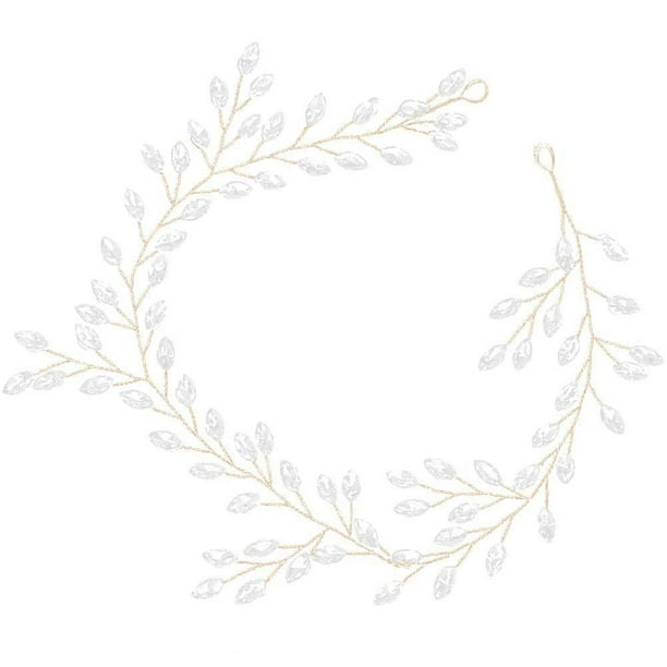 Golden Rhinestone Hair Vine for Party Use Durable Zinc Alloy Material One Size Fits All