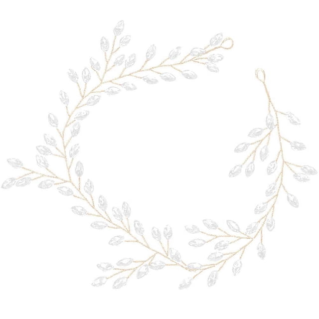 Golden Rhinestone Hair Vine for Party Use Durable Zinc Alloy Material One Size Fits All
