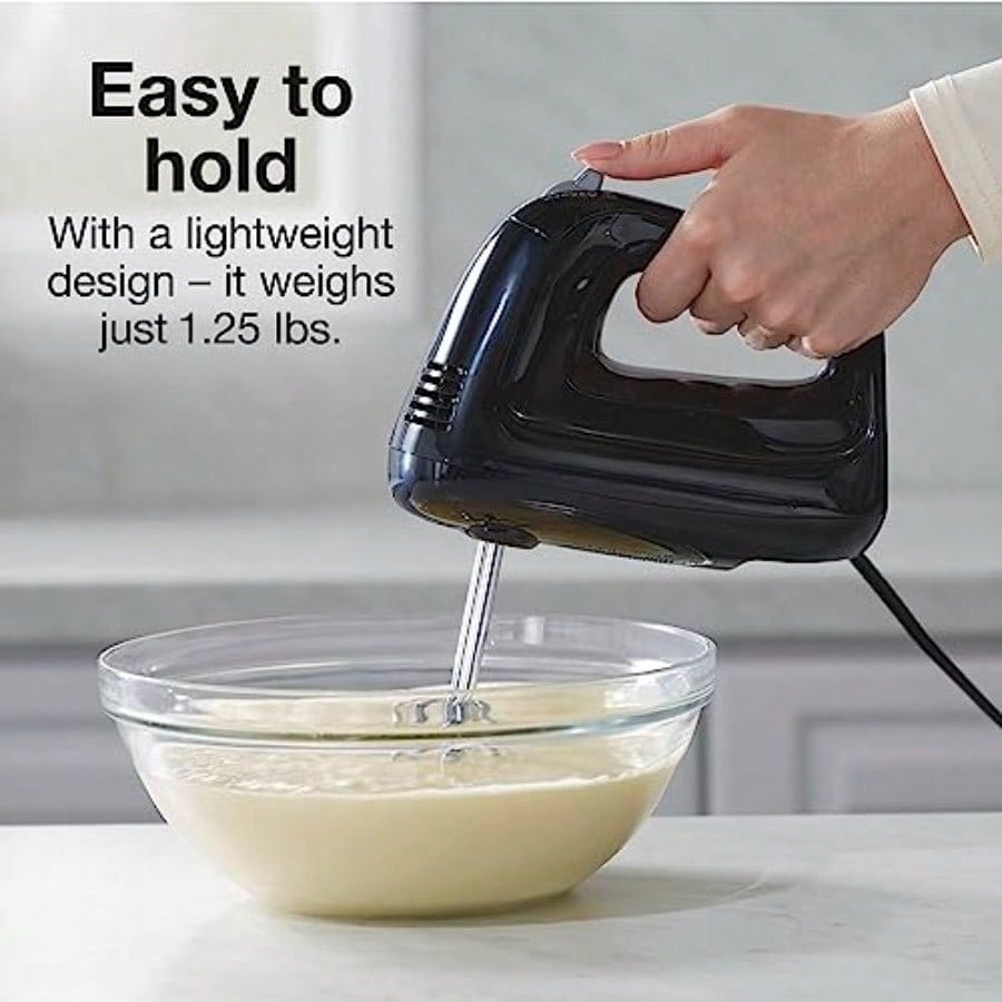 5-Speed Electric Hand Mixer with Bowl Rest Compact and Lightweight 215 Watts of Peak Power Black 62511