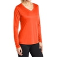 thumbnail image 4 of Mafoose Women's Long Sleeve Competitor V-Neck Tee Neon Orange 2X-Large, 4 of 5