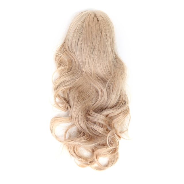 MQF270-1 Peluca larga y rizada dorada para mujer, fibra de alta temperatura, para cosplay, fiesta, pelucas sintéticas elegantes, 71 cm