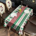thumbnail image 2 of Green Christmas Tree and Snowflake Pattern Rectangle Tablecloth 60"x120",Waterproof Polyester Rectangle Table Cloth, Wipeable Spillproof Polyester Tablecloth for Dining, Camping, Indoor and Outdoor, 2 of 6