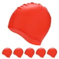 thumbnail image 1 of Uxcell 6-Pack Gorro de Natación de Silicona, Gorro de Natación Impermeable Antideslizante Unisex [Rojo], 1 of 1