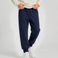 thumbnail image 2 of HAOTAGS Kids Jogger Sweatpants (4-16 Years) Elastic Waist Casual Cotton Trousers With Side Pockets Navy Size 5T, 2 of 7