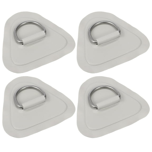 4pcs D Ring Patch Stainless Steel Triangle Shape D Ring Pad Gray for Kayak Canoe Deck