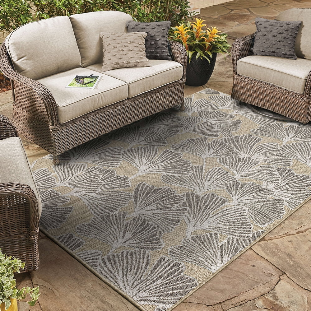 Mohawk Home Jade Butterfly Outdoor Area Rug, Beige, 5' 3" x 7' 6"