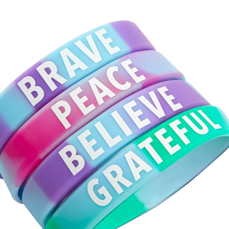 Dropship 8PCS Motivational Silicone Wristbands Rubber Band Bracelets  Assorted Colors Inspirational Bracelets to Sell Online at a Lower Price